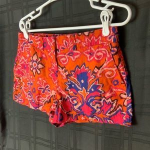 Ann Taylor loft orange paisley shorts size 4P